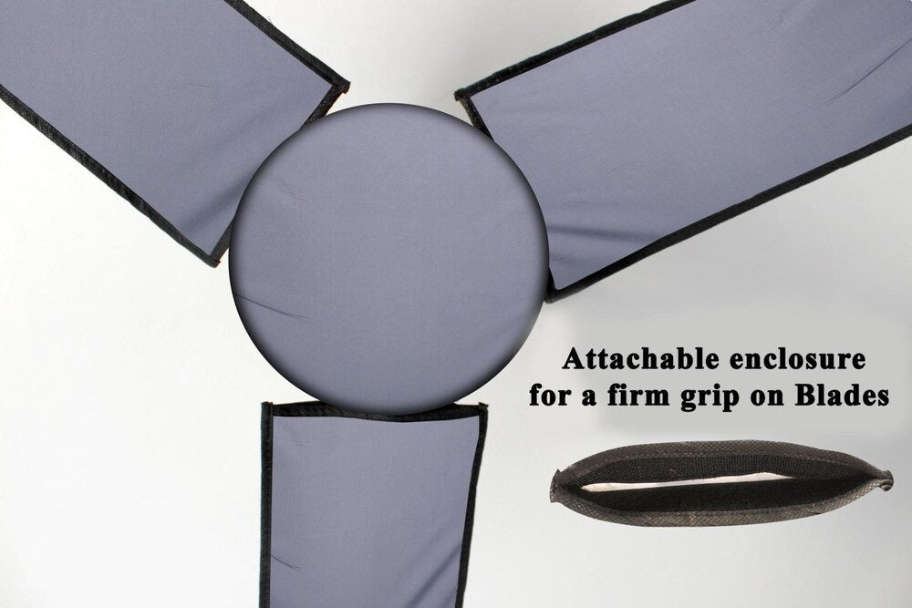 Waterproof & Dustproof Ceiling Fan Cover Set | 3-Blade Fan & Motor Cover β Grey