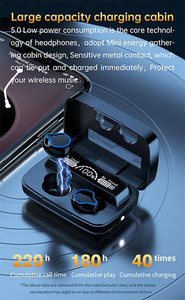 Mini Earbuds With Flash Light