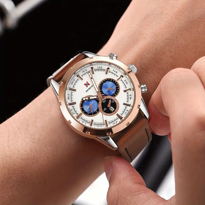 Men's Luxury Classic Quartz Watch with Chronograph, Calendar & Luminous Features (Copy)