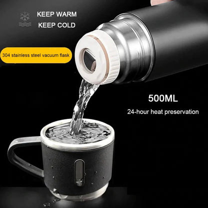 Stainless Steel Vacuum Flask Hot & Cold Thermos Bottle Set
