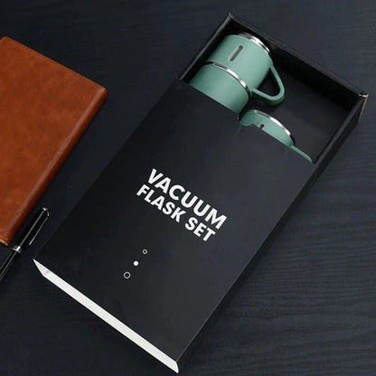 Stainless Steel Vacuum Flask Hot & Cold Thermos Bottle Set