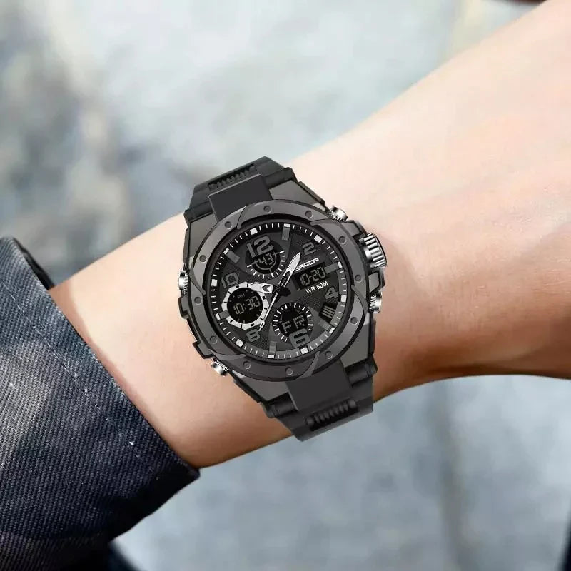 TOMI 9105 Sports Luxury Dual Time Waterproof Wrist Watch