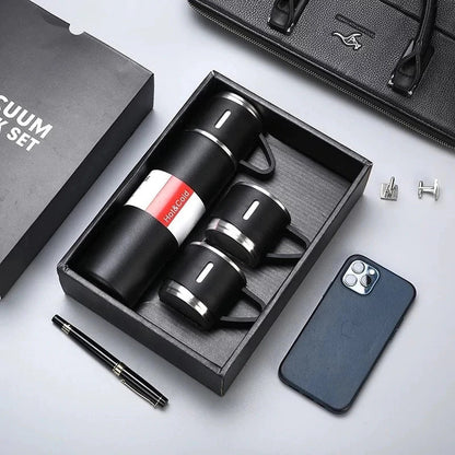 Stainless Steel Vacuum Flask Hot & Cold Thermos Bottle Set