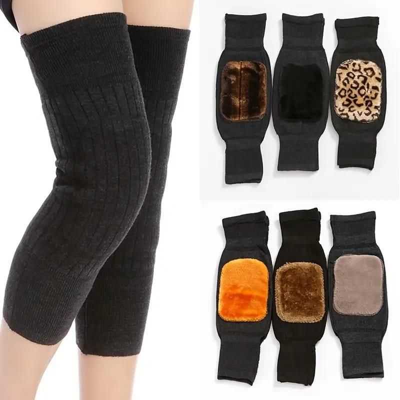 1 Pair Winter Wool Knee Pads – Thickened Warm Knee Protectors for Arthritis, Rheumatism & Cold Weather Support