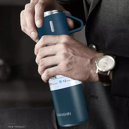 Stainless Steel Vacuum Flask Hot & Cold Thermos Bottle Set