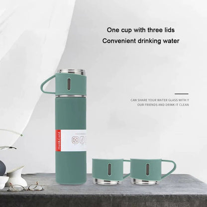 Stainless Steel Vacuum Flask Hot & Cold Thermos Bottle Set