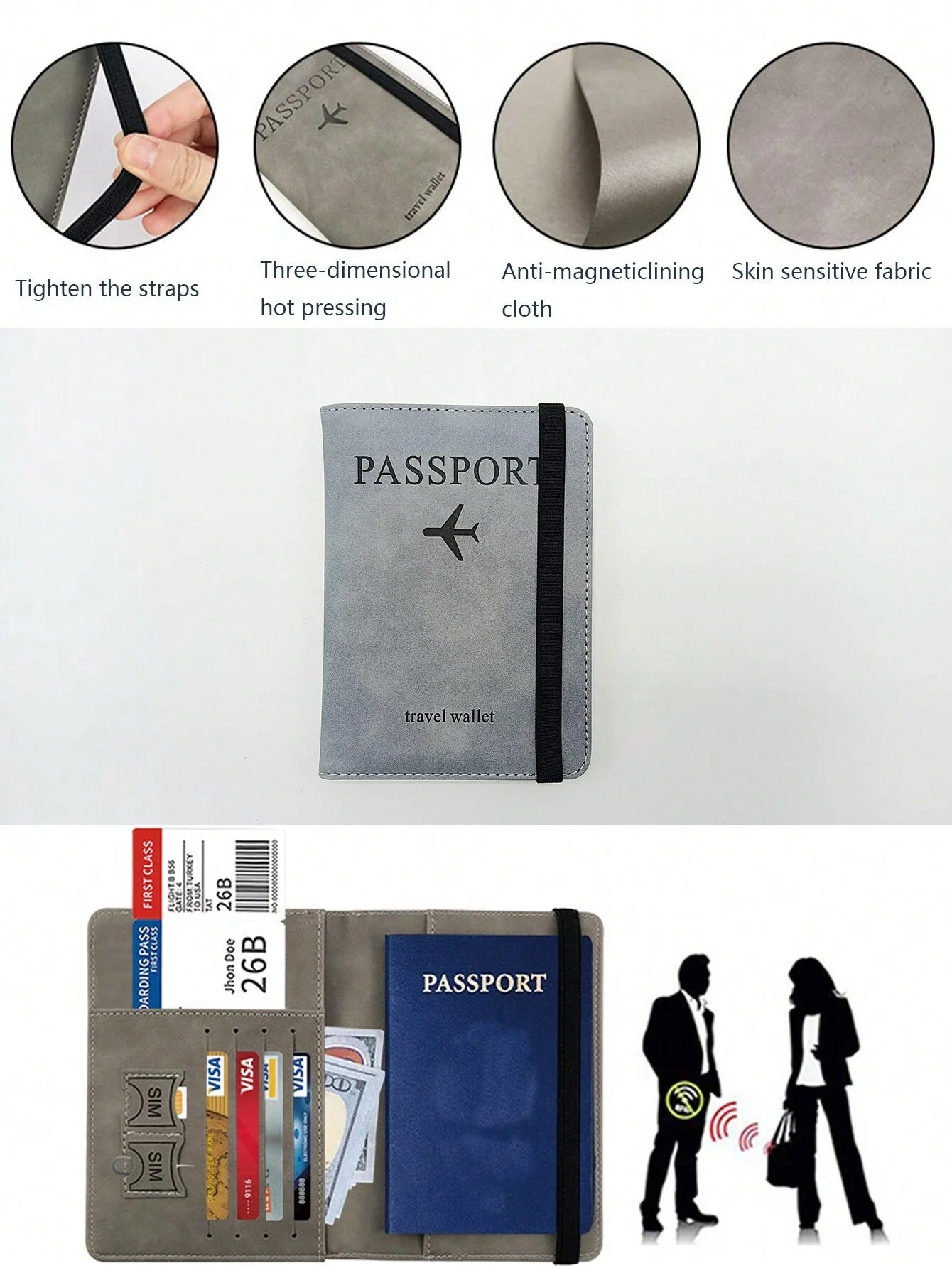 Slim Leather Travel Passport Wallet