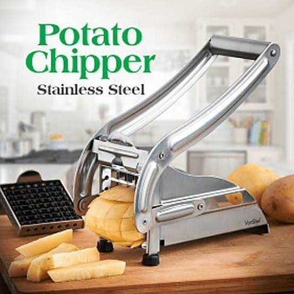 Stainless Steel Potato Chipper – Easy Handheld Vegetable Cutter for Fries