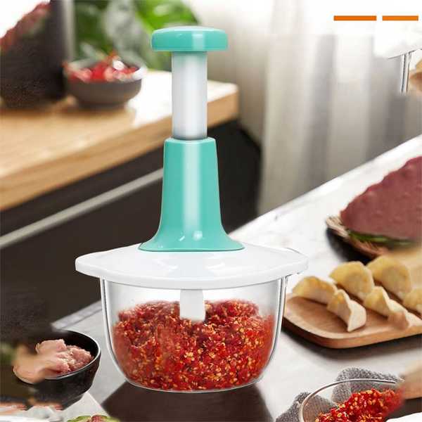 Hand Press Food Chopper 2.0 – Quick & Easy Manual Vegetable Cutter