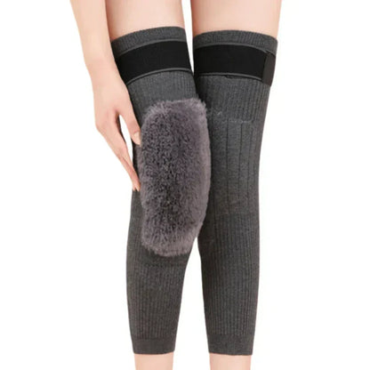1 Pair Winter Wool Knee Pads – Thickened Warm Knee Protectors for Arthritis, Rheumatism & Cold Weather Support