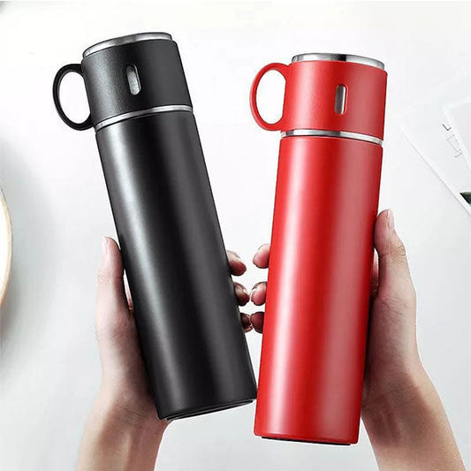 Stainless Steel Vacuum Flask Hot & Cold Thermos Bottle Set
