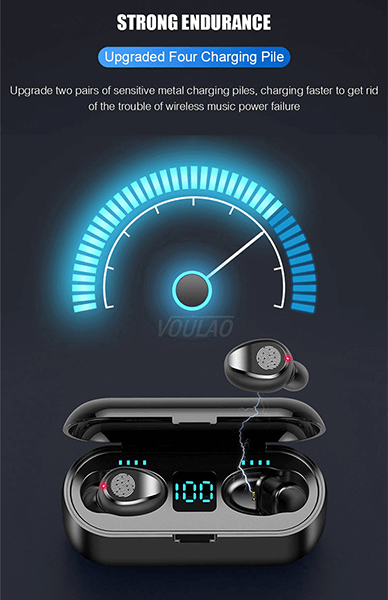 Mini Wireless Earbuds(F9 With 2000mAh Charging Case)