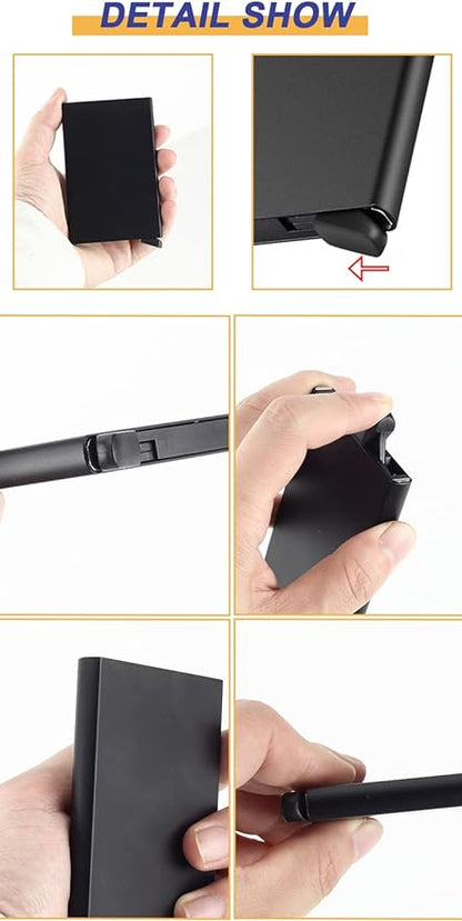 Rfid smart wallet anti theft aluminum pop up travel card holder