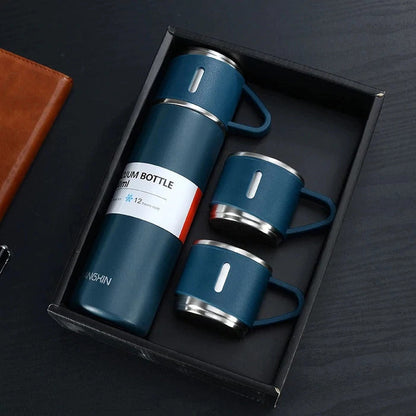 Stainless Steel Vacuum Flask Hot & Cold Thermos Bottle Set