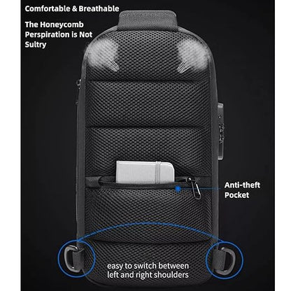 MetroEdge Chest Bag - Odyssey Sling Bag - Black