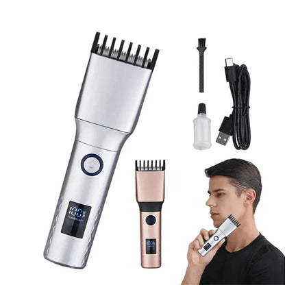 LCD Display Professional Rechargeable Hair Clippers for Men.