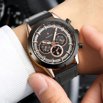 Men's Luxury Classic Quartz Watch with Chronograph, Calendar & Luminous Features (Copy)