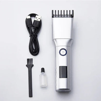 LCD Display Professional Rechargeable Hair Clippers for Men.