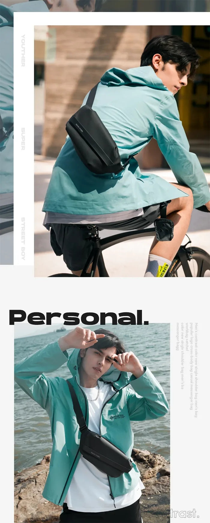 Oxford Chest Fanny pack for men "SUNAN" Waterproof