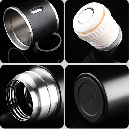 Stainless Steel Vacuum Flask Hot & Cold Thermos Bottle Set