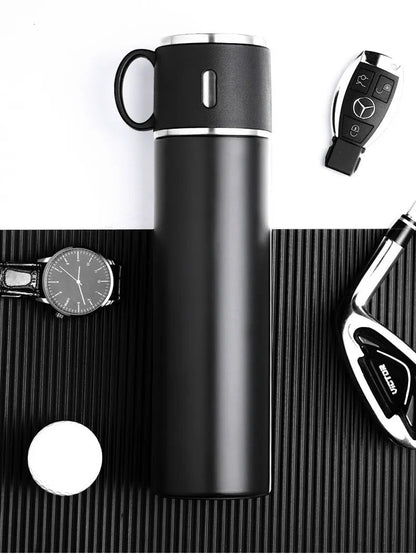 Stainless Steel Vacuum Flask Hot & Cold Thermos Bottle Set