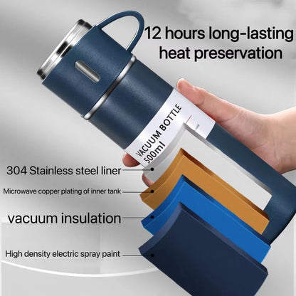 Stainless Steel Vacuum Flask Hot & Cold Thermos Bottle Set