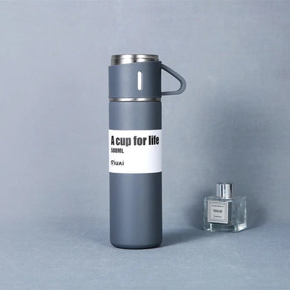 Stainless Steel Vacuum Flask Hot & Cold Thermos Bottle Set