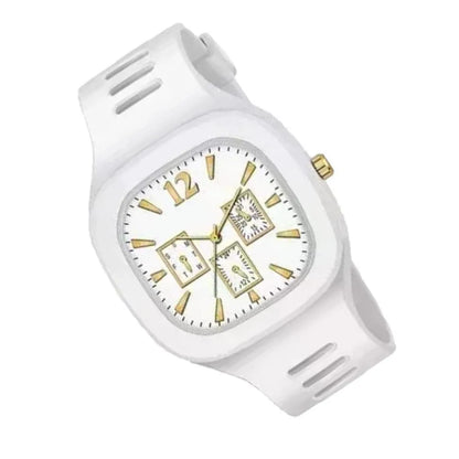 Men Analog Watch Black Silicone Strap Multicolor Dial – Modern Style & Premium Comfort
