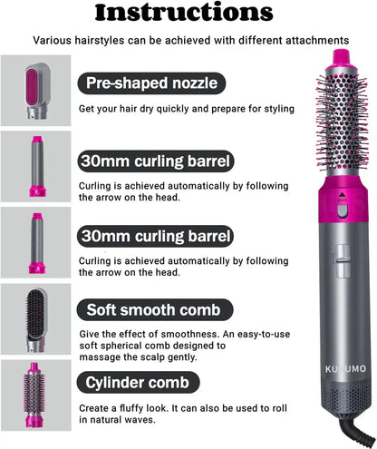 Hair Dryer 5 In 1 Electric Hair Comb