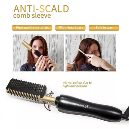 Hair Straightener Flat Irons Straightening Brush Hot Heating Comb