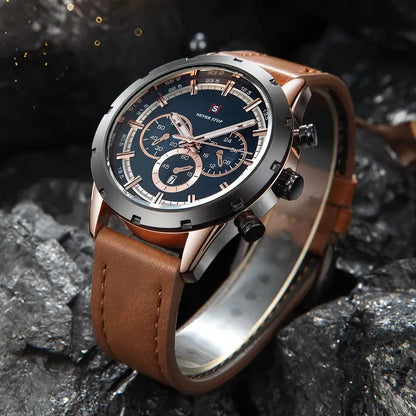 Men's Luxury Classic Quartz Watch with Chronograph, Calendar & Luminous Features (Copy)