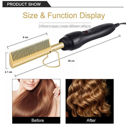 Hair Straightener Flat Irons Straightening Brush Hot Heating Comb