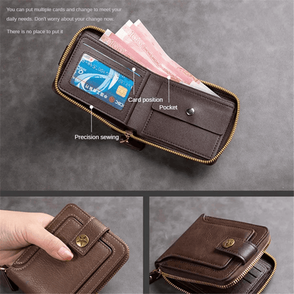 Premium Leather Zipper Wallet