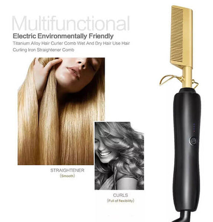 Hair Straightener Flat Irons Straightening Brush Hot Heating Comb