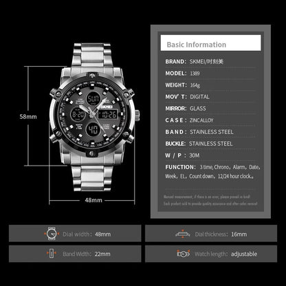 Original Skimi Branded Dual Time Multifunctional Watch