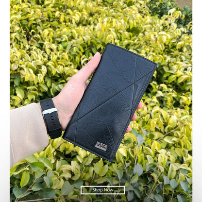 Genuine Long  Leather Billfold Wallet For Cash & Cards